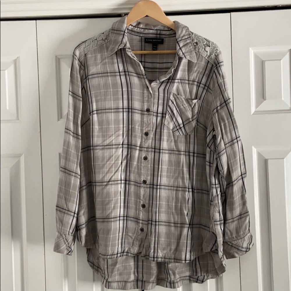 Lame Bryant Flannel w/ Crochet Details